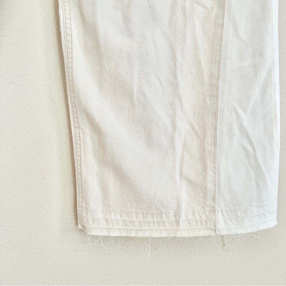 RAG & BONE Sofie Two Tone Frayed Wide Leg Jeans in Double Ecru - Picture 13 of 17